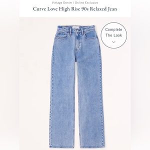 NWOT Abercrombie Curve Love High Rise 90’s Relaxed Jean 33LONG